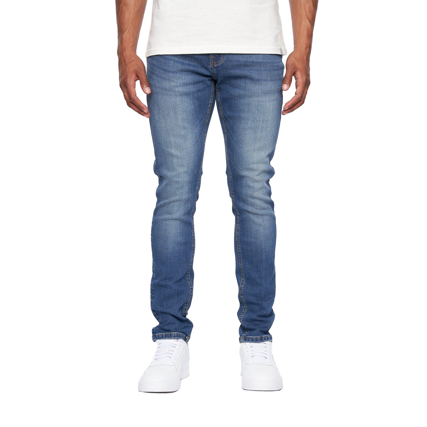Mid Wash - Front - Duck and Cover Mens Overburg Tapered Jeans