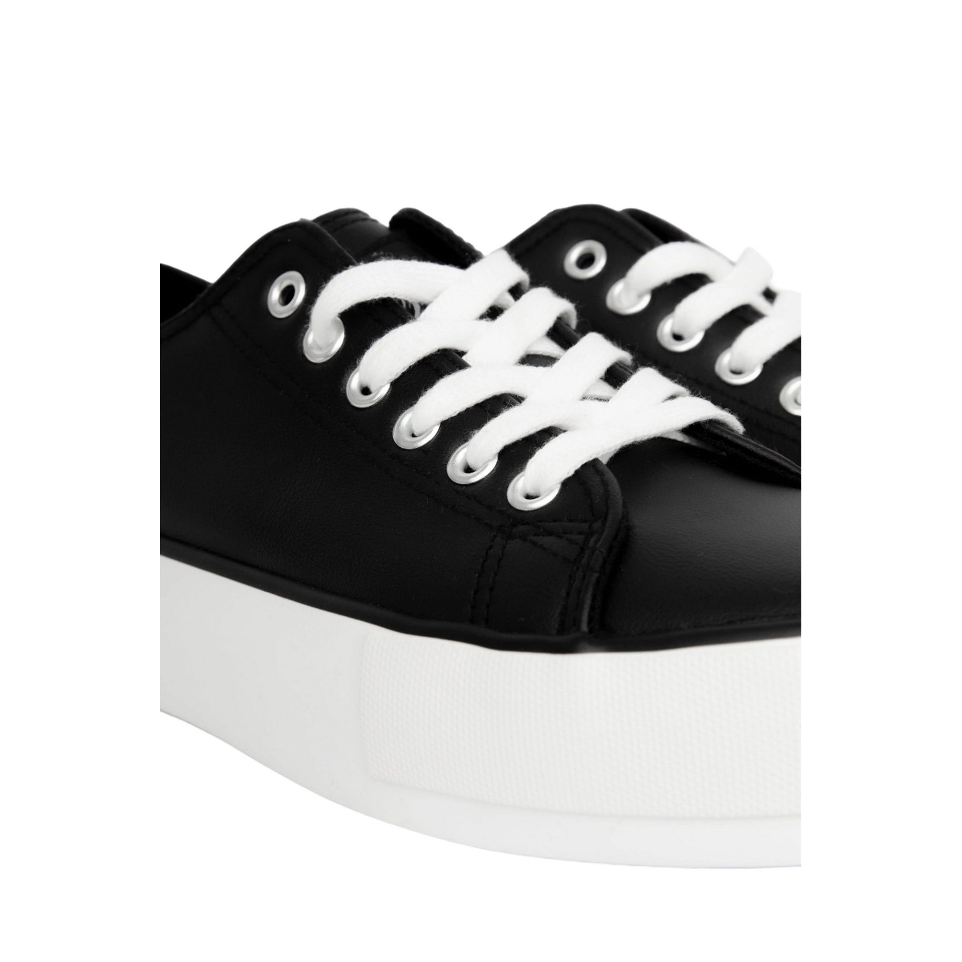Black-White - Side - Loyalty & Faith Womens-Ladies Millie Trainers