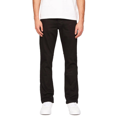 Solid Black - Front - Crosshatch Mens Princed Denim Jeans