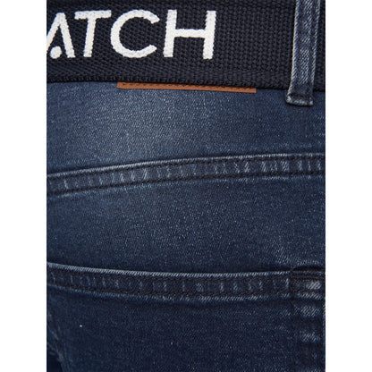 Dark Wash - Side - Crosshatch Mens Princed Denim Jeans