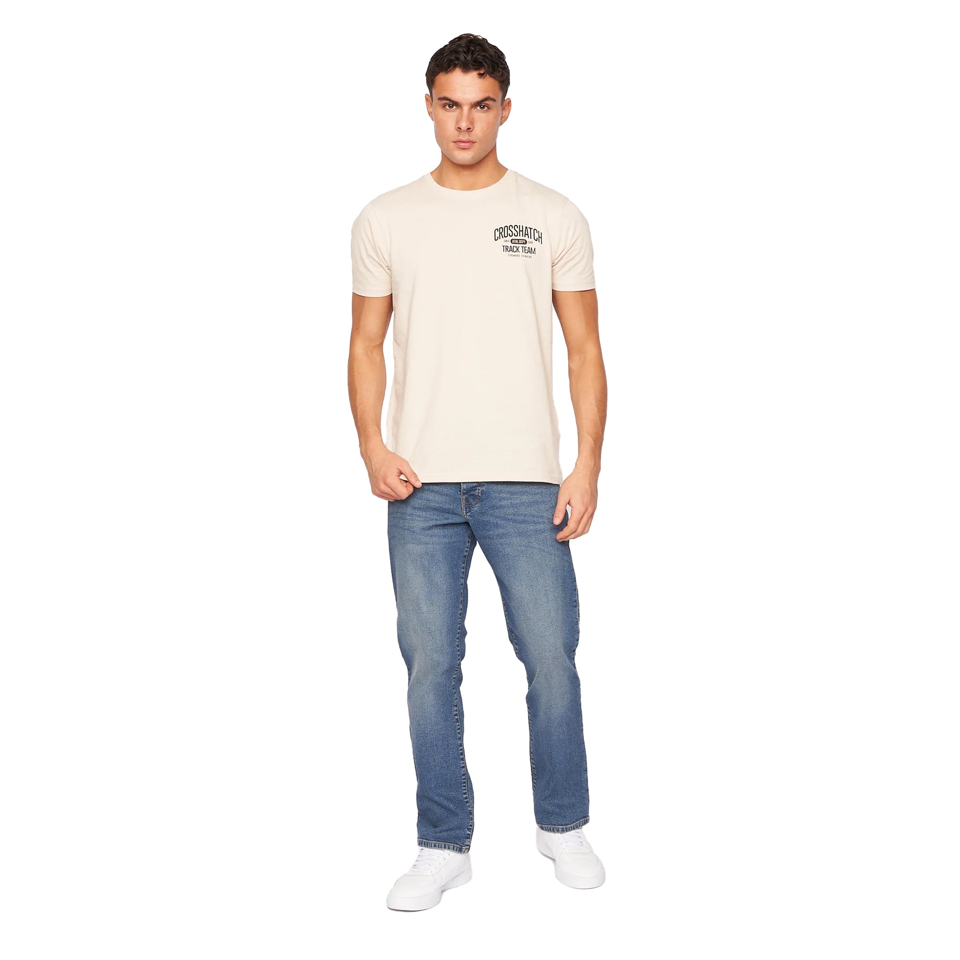 Stone Wash - Lifestyle - Crosshatch Mens Princed Denim Jeans
