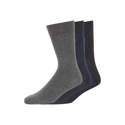Grey-Navy-Black - Front - French Connection Unisex Adult Plain Socks (Pack of 3)