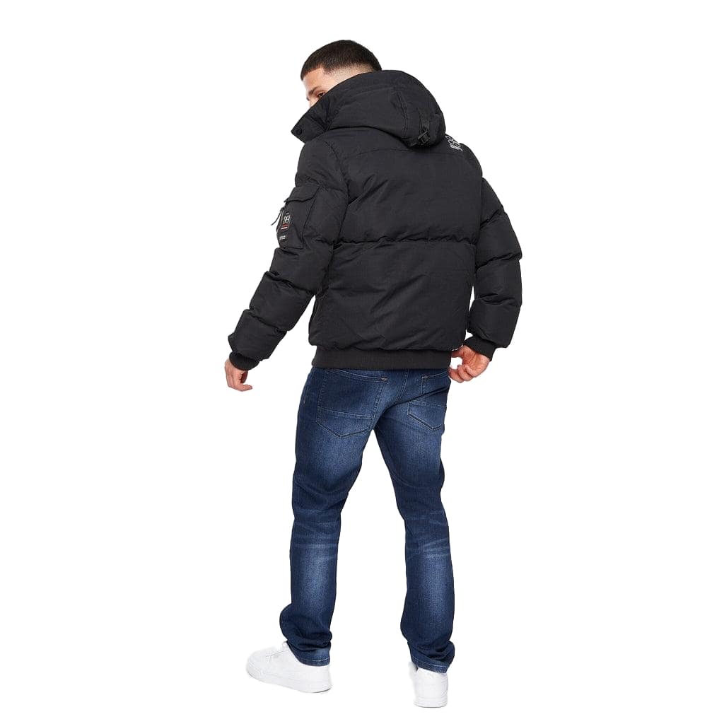 Black - Back - Crosshatch Mens Milwaka Padded Jacket