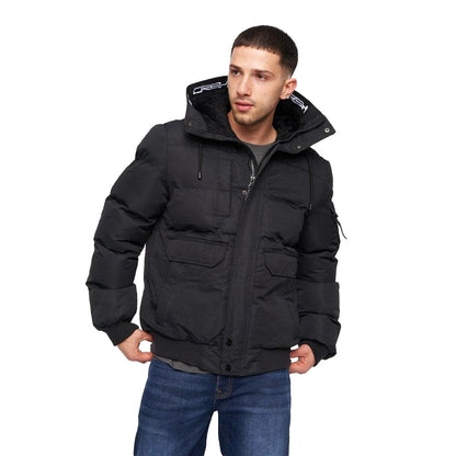 Black - Front - Crosshatch Mens Milwaka Padded Jacket