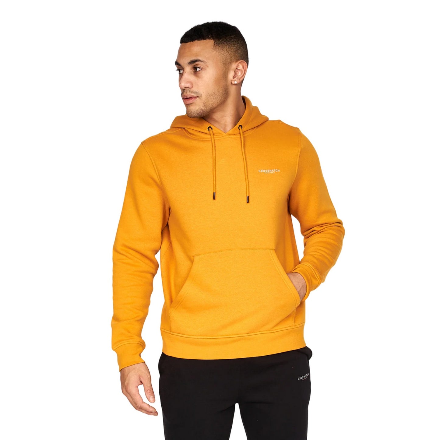 Navy-Mustard - Back - Crosshatch Mens Traymax Overhead Hoodie (Pack Of 2)