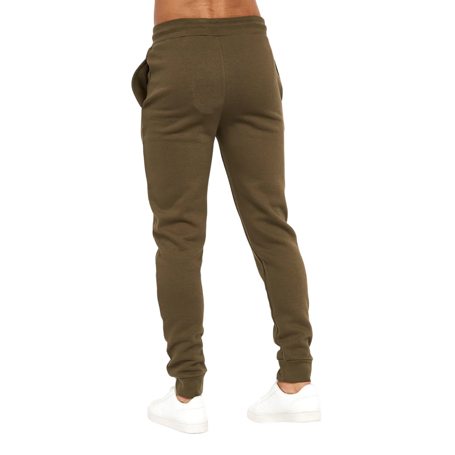 Dark Olive - Back - Crosshatch Mens Complainz Jogging Bottoms