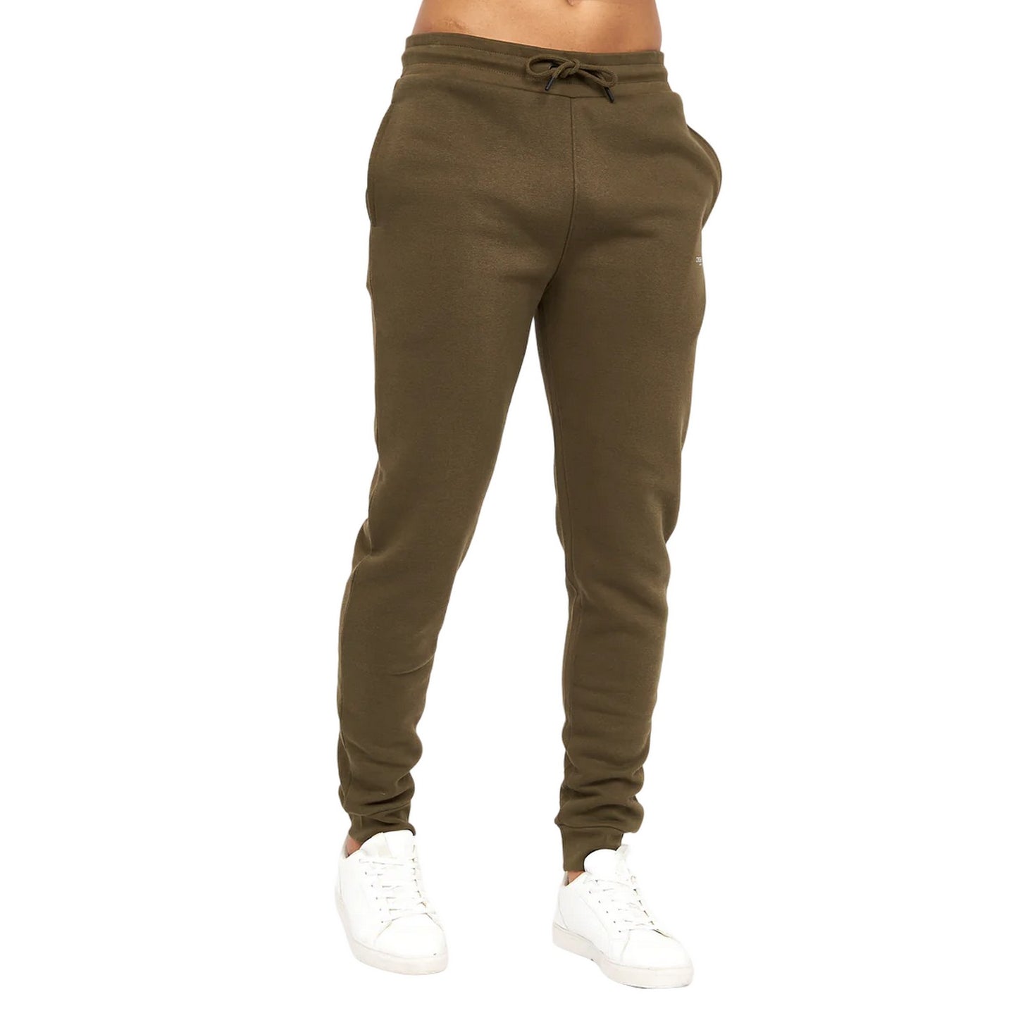 Dark Olive - Side - Crosshatch Mens Complainz Jogging Bottoms
