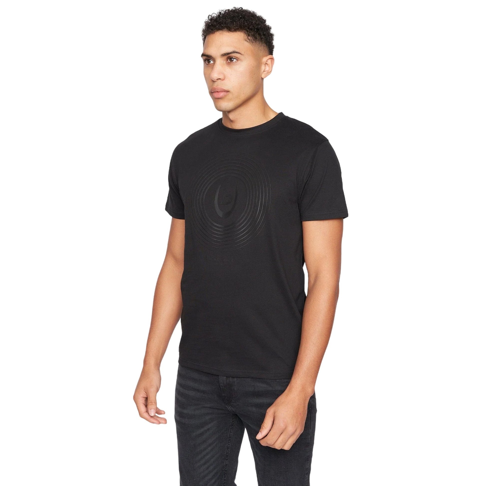 Black - Side - Duck and Cover Mens Zoomout T-Shirt