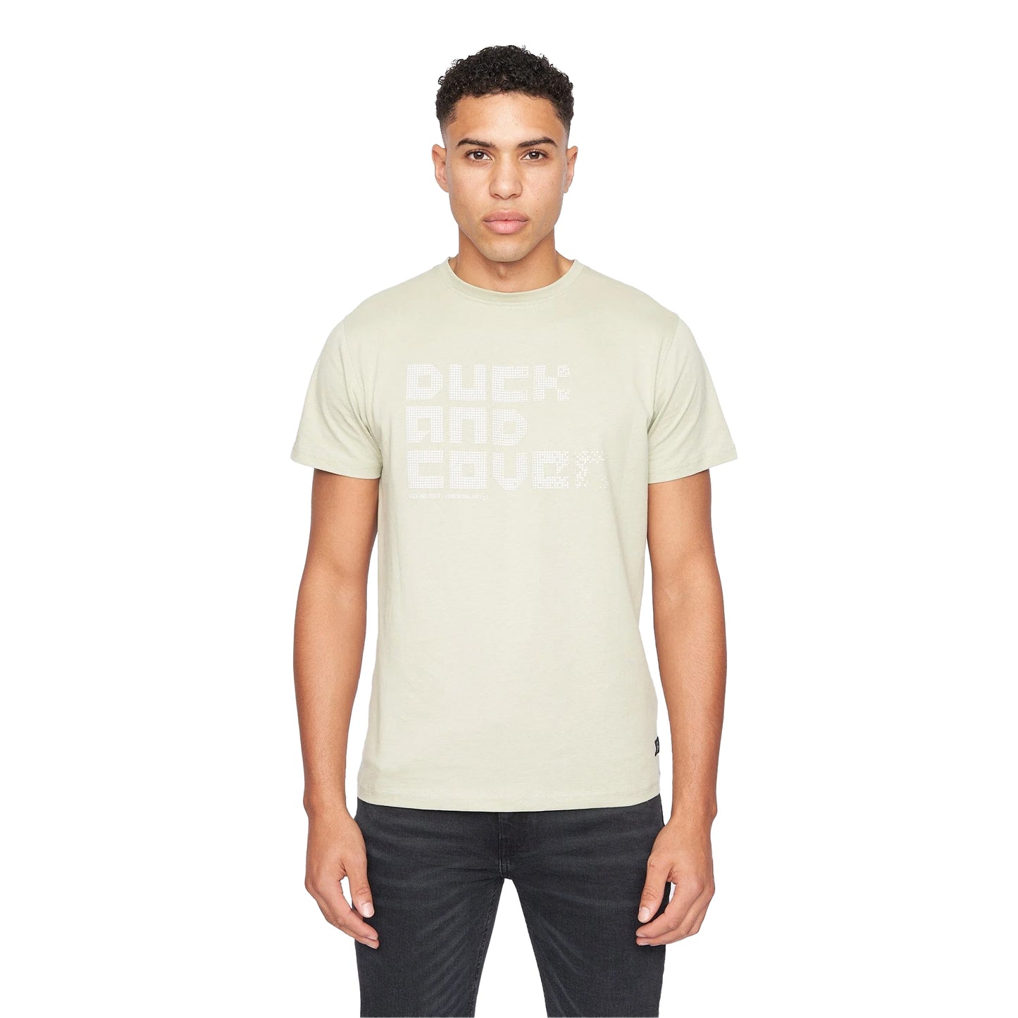 Light Sage - Front - Duck and Cover Mens Tranfax T-Shirt