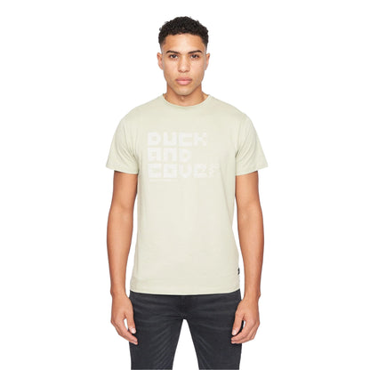 Light Sage - Front - Duck and Cover Mens Tranfax T-Shirt