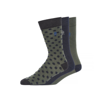 Marine-Dark Green - Front - French Connection Mens Socks (Pack of 3)