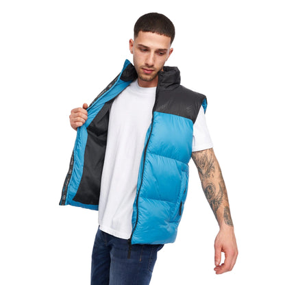 Petrol-Black - Side - Crosshatch Mens Demerley Contrast Panel Gilet