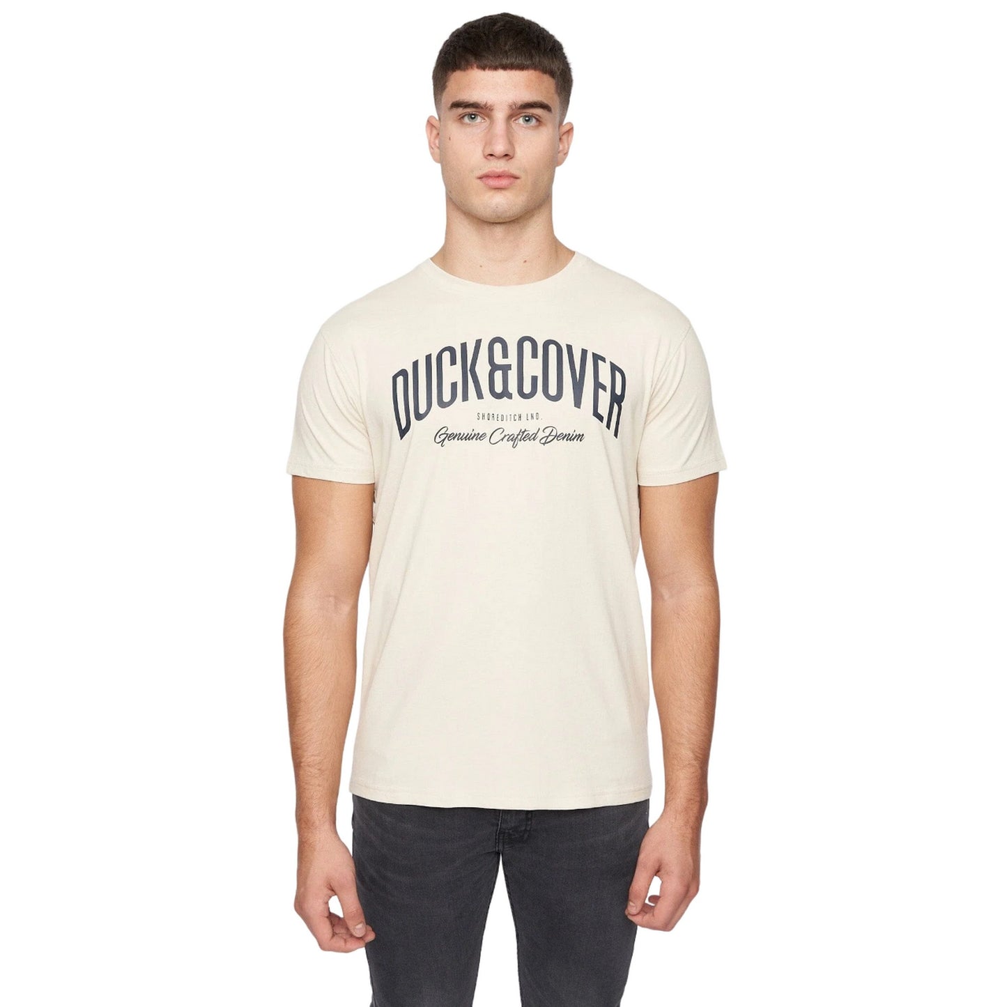 Black-White-Grey-Navy Blue-Light Blue - Side - Duck and Cover Mens Ventmans Assorted Designs T-Shirt (Pack of 5)