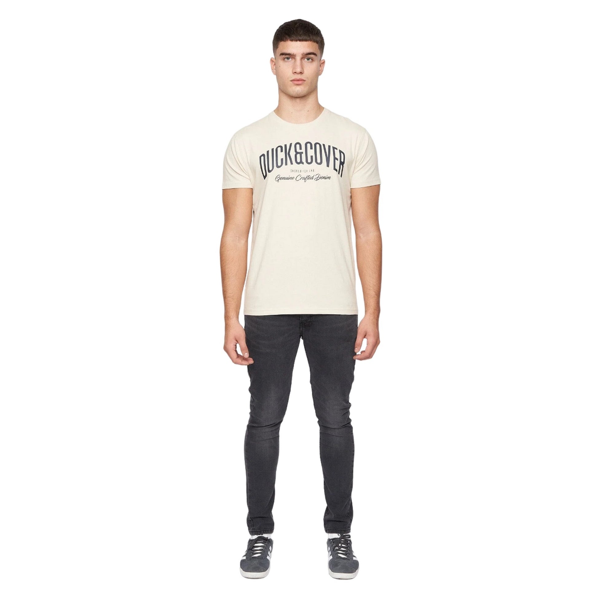 Black-White-Grey-Navy Blue-Light Blue - Lifestyle - Duck and Cover Mens Ventmans Assorted Designs T-Shirt (Pack of 5)