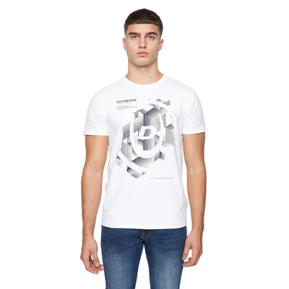 Black-Blue-Sage-White-Off White - Back - Duck and Cover Mens Comonwell Assorted Designs T-Shirt (Pack of 5)