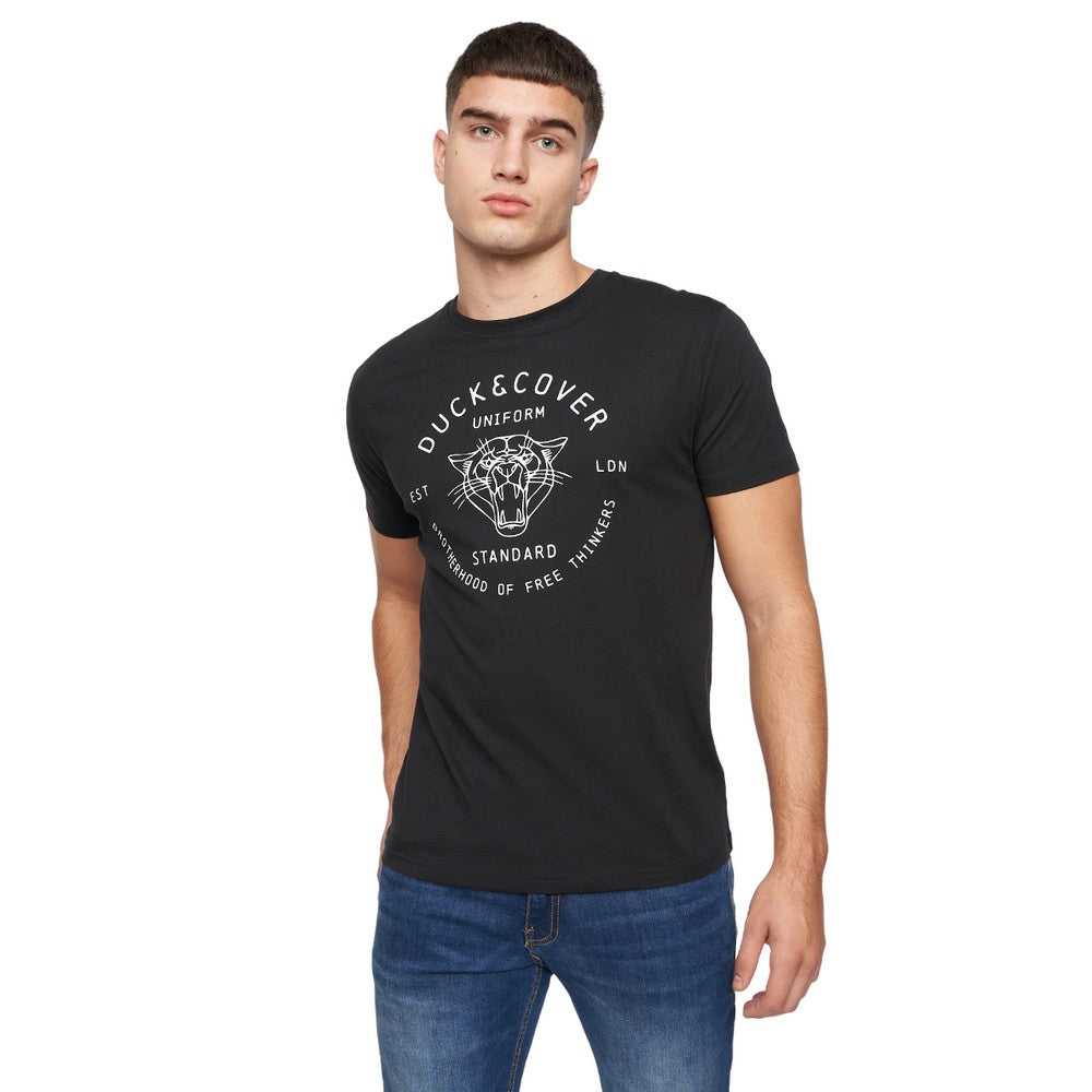 Black-Blue-Sage-White-Off White - Pack Shot - Duck and Cover Mens Comonwell Assorted Designs T-Shirt (Pack of 5)