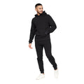 Black - Front - Crosshatch Mens Emmon Hoodie And Joggers Set