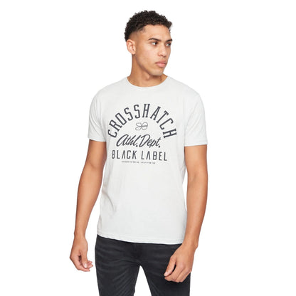 White-Orange-Black-Grey-Navy Blue - Back - Crosshatch Mens Luckmoore Assorted Designs T-Shirt (Pack of 5)