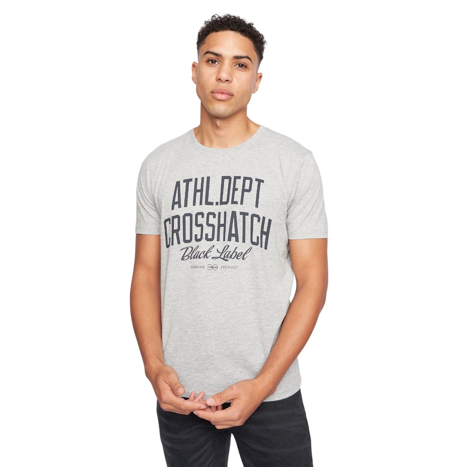 White-Orange-Black-Grey-Navy Blue - Lifestyle - Crosshatch Mens Luckmoore Assorted Designs T-Shirt (Pack of 5)
