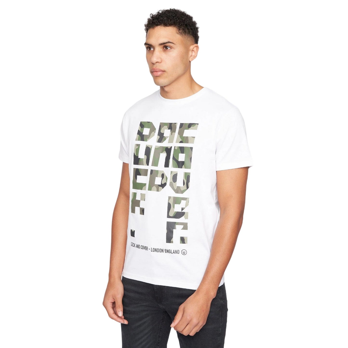 White - Side - Duck and Cover Mens Camotown T-Shirt