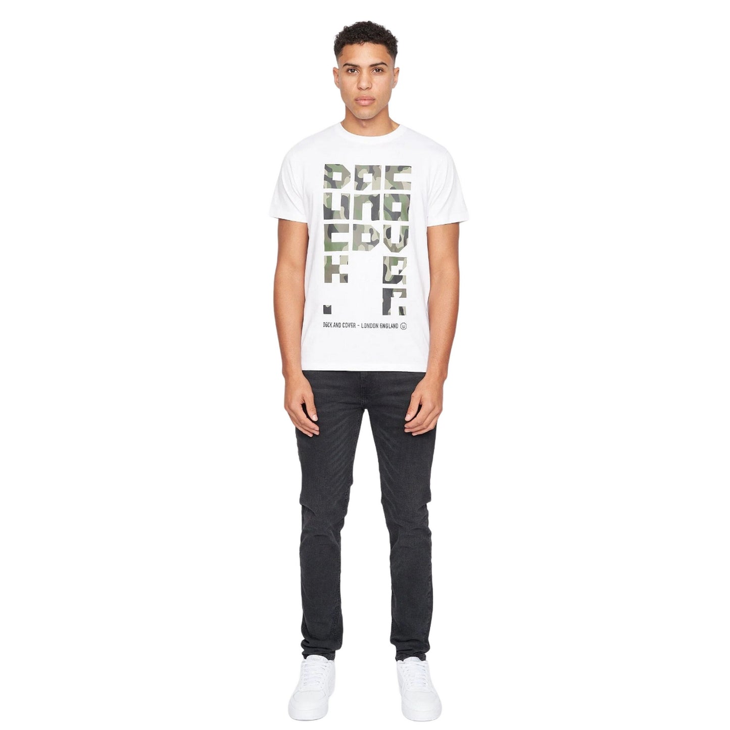 White - Lifestyle - Duck and Cover Mens Camotown T-Shirt