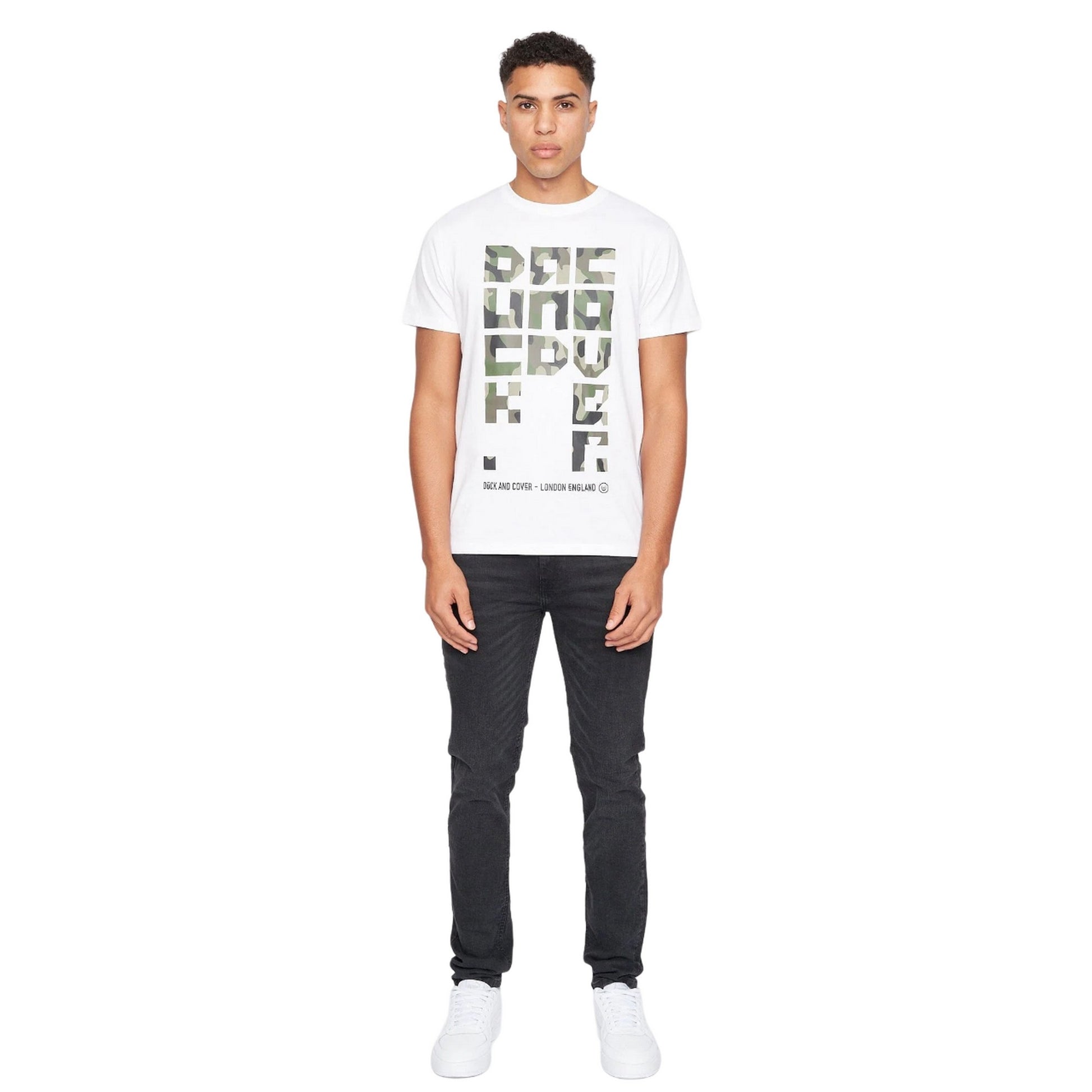 White - Lifestyle - Duck and Cover Mens Camotown T-Shirt