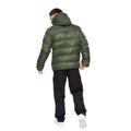 Olive - Back - Crosshatch Mens Craystore Hooded Puffer Jacket