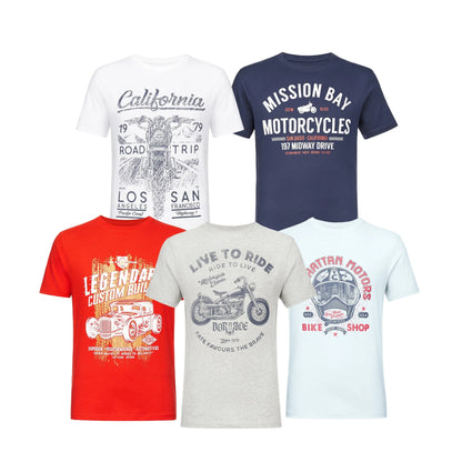Multicoloured - Front - Smith & Jones Mens Nikodem Assorted Designs T-Shirt (Pack of 5)