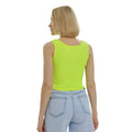 Neon Yellow - Back - Lookus Womens-Ladies Mercan Button Crop Top