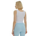 White - Back - Lookus Womens-Ladies Mercan Button Crop Top