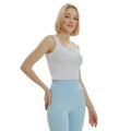White - Side - Lookus Womens-Ladies Mercan Button Crop Top