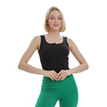 Black - Front - Lookus Womens-Ladies Mercan Button Crop Top
