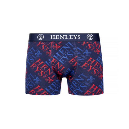 Multicoloured - Side - Henleys Mens Rutlers Assorted Designs Boxer Shorts (Pack of 3)