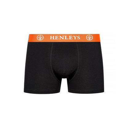 Black - Side - Henleys Mens Primas Boxer Shorts (Pack of 5)