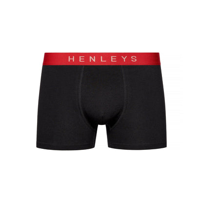 Black - Side - Henleys Mens Blackiris Boxer Shorts (Pack of 5)