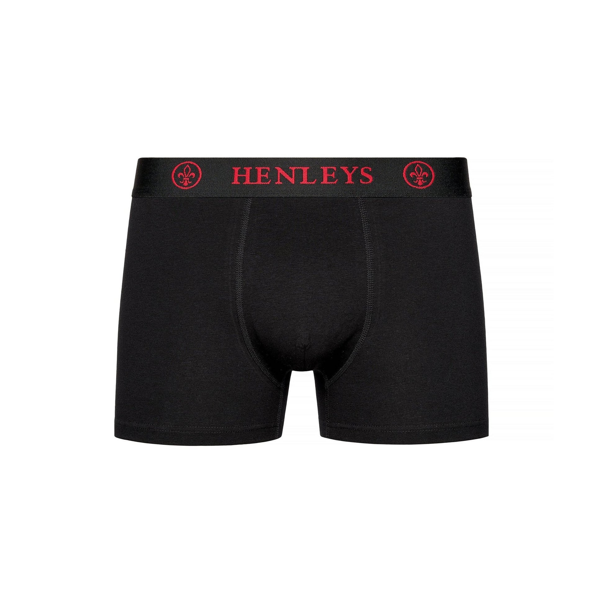 Black - Side - Henleys Mens Trilock Boxer Shorts (Pack of 3)