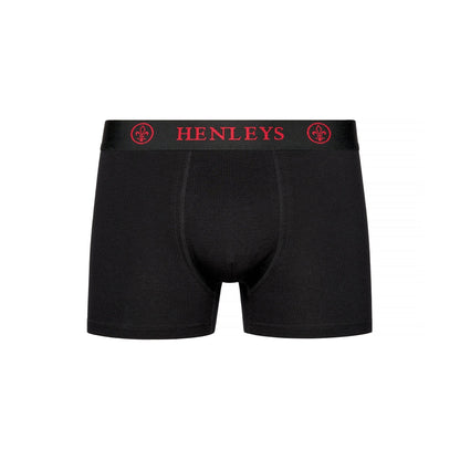 Black - Side - Henleys Mens Trilock Boxer Shorts (Pack of 3)