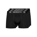 Black - Front - Henleys Mens McBlacken Boxer Shorts (Pack of 3)