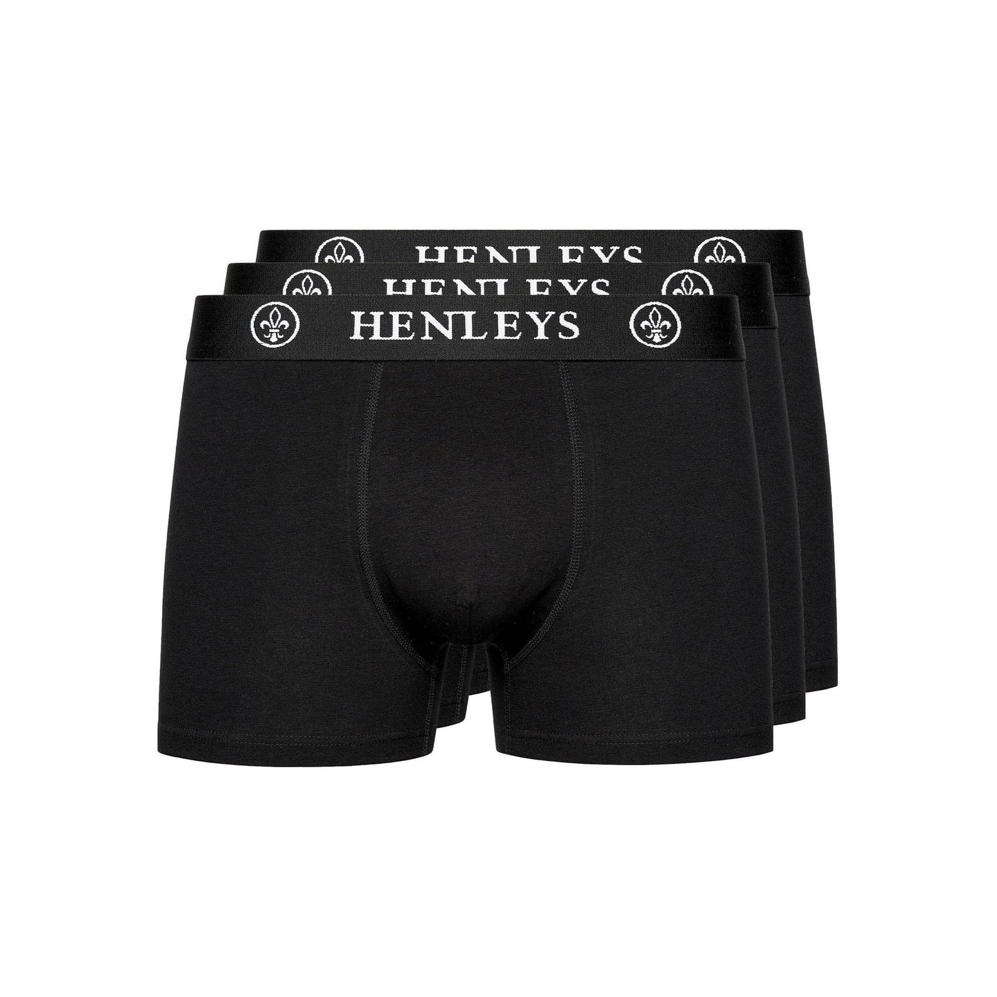 Black - Front - Henleys Mens McBlacken Boxer Shorts (Pack of 3)