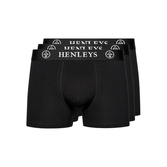 Black - Front - Henleys Mens McBlacken Boxer Shorts (Pack of 3)