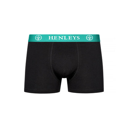 Black - Side - Henleys Mens Primas Boxer Shorts (Pack of 3)