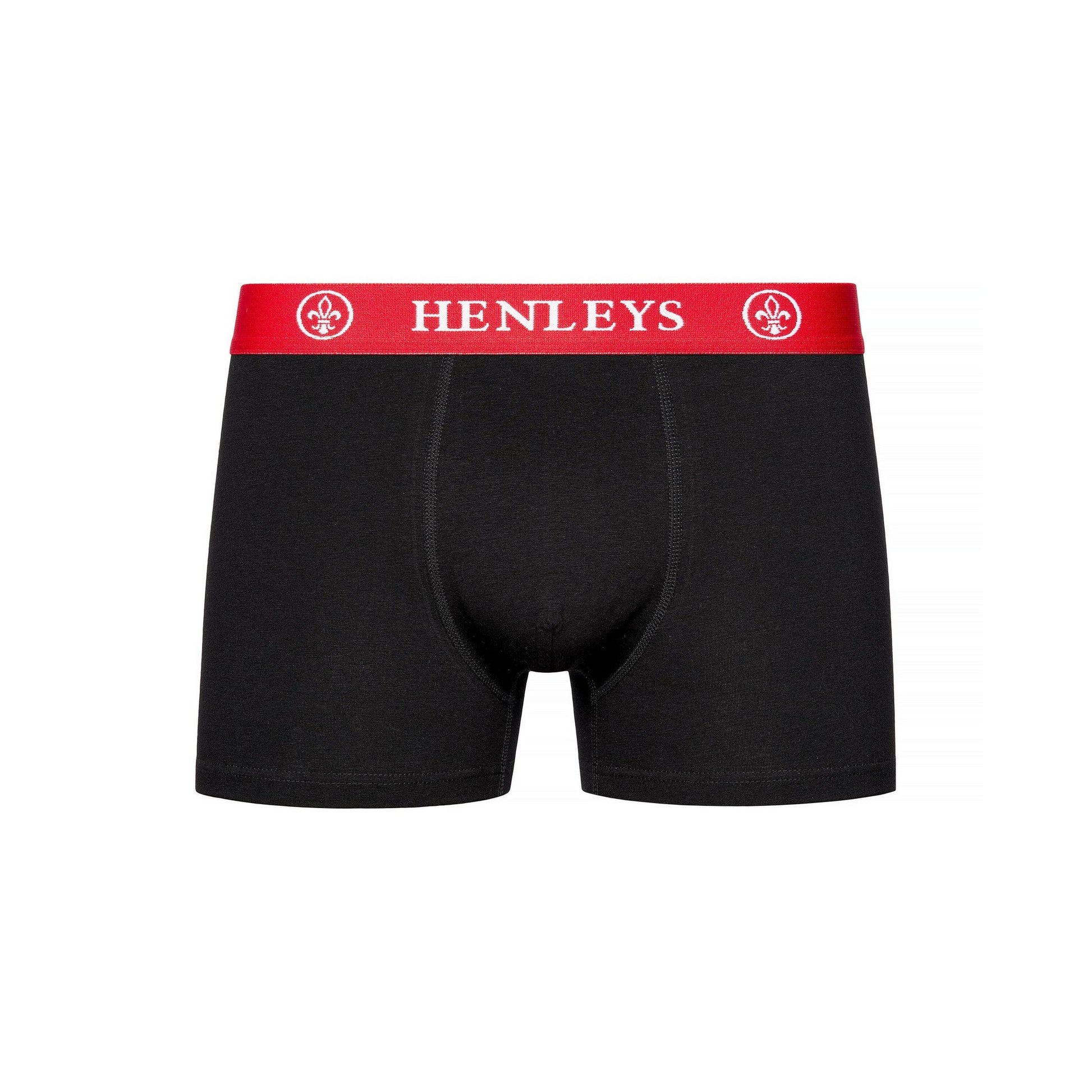 Black - Pack Shot - Henleys Mens Primas Boxer Shorts (Pack of 3)