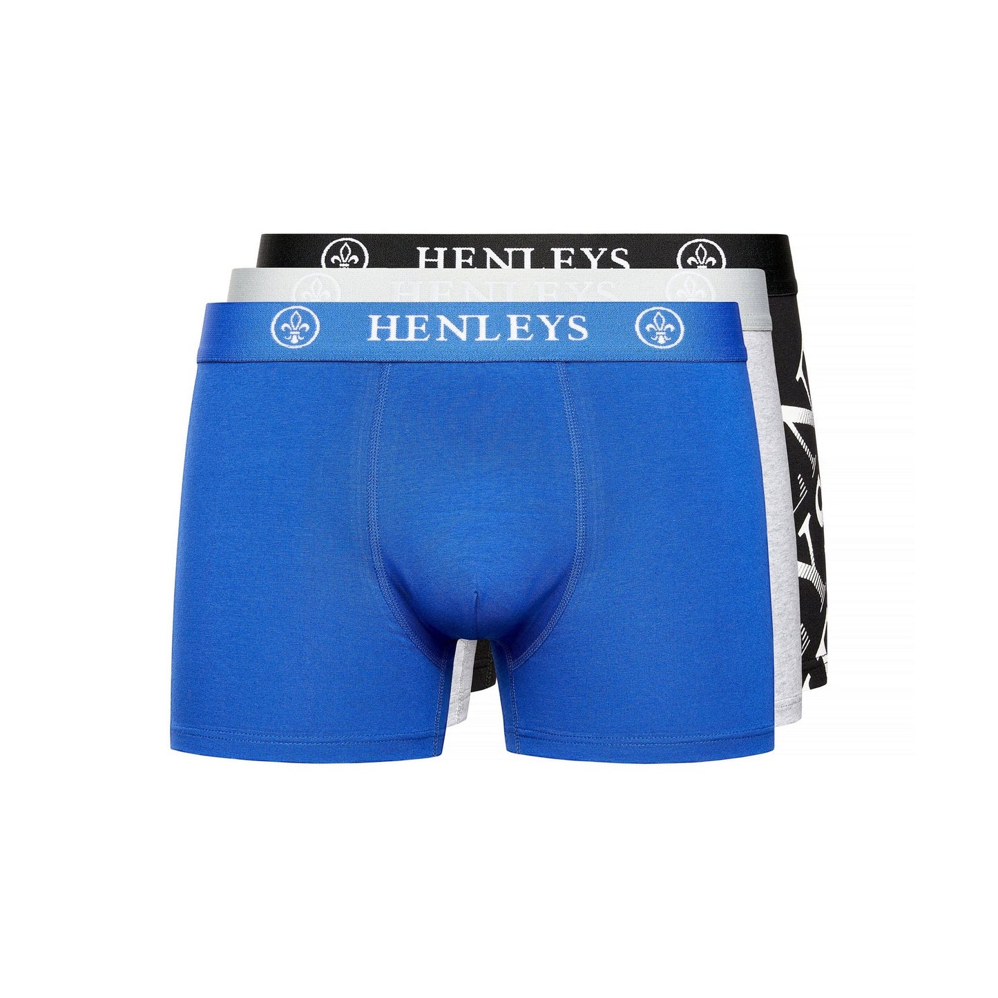 Multicoloured - Front - Henleys Mens Henline Assorted Designs Boxer Shorts (Pack of 3)
