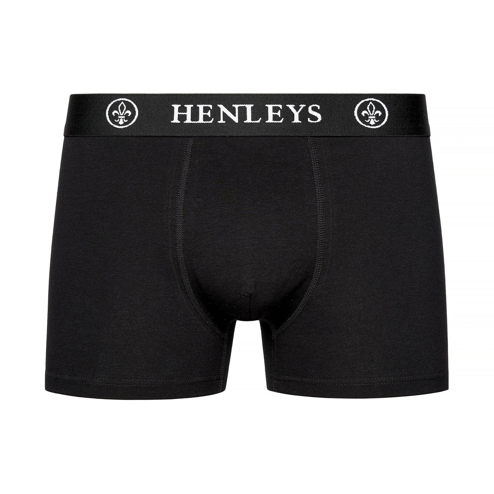 Black - Side - Henleys Mens McBlacken Boxer Shorts (Pack of 5)