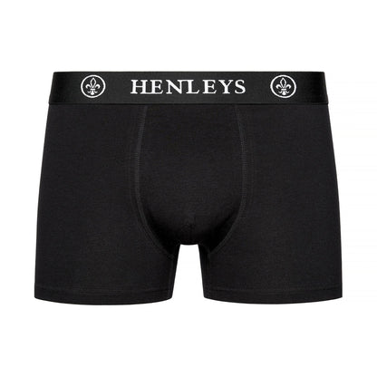 Black - Side - Henleys Mens McBlacken Boxer Shorts (Pack of 5)