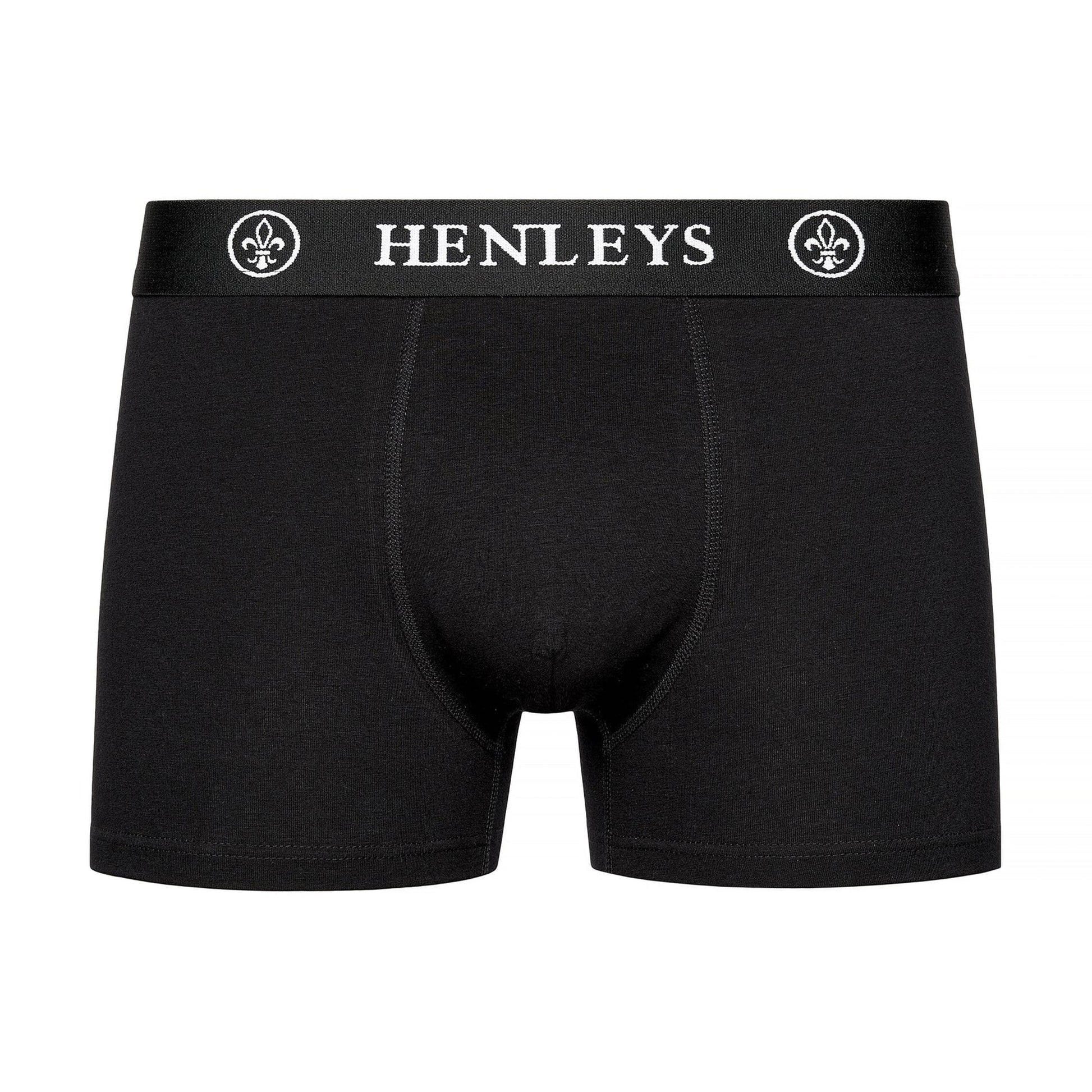 Black - Side - Henleys Mens McBlacken Boxer Shorts (Pack of 12)