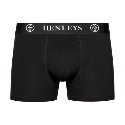 Black - Side - Henleys Mens McBlacken Boxer Shorts (Pack of 12)