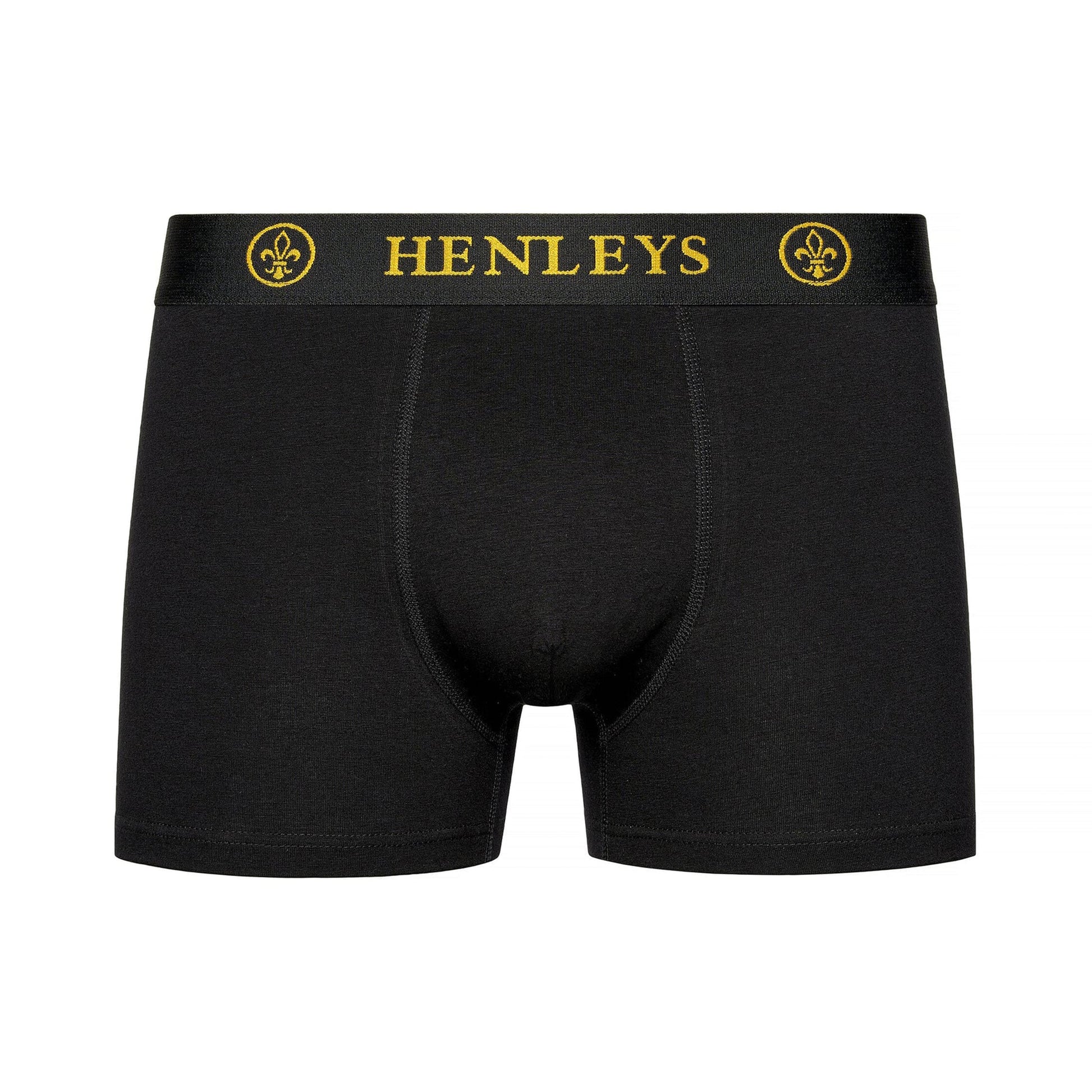 Black - Side - Henleys Mens Quintlock Boxer Shorts (Pack of 5)