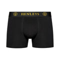 Black - Side - Henleys Mens Quintlock Boxer Shorts (Pack of 5)