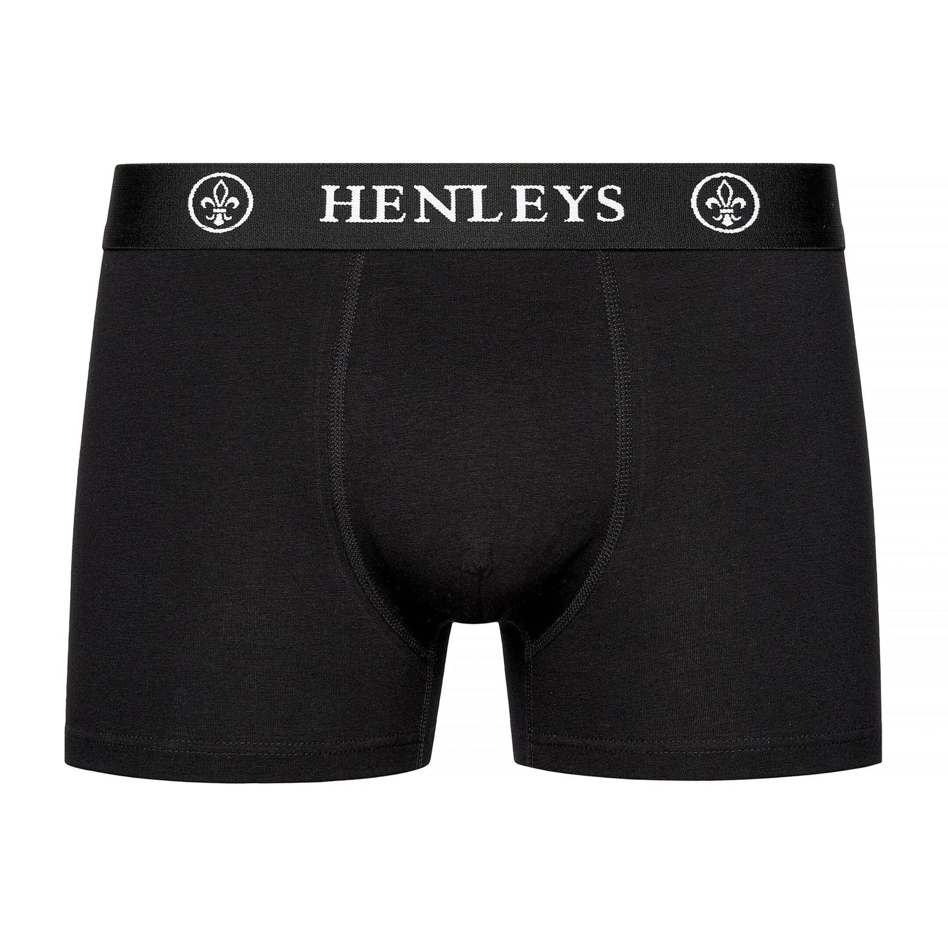 Black - Pack Shot - Henleys Mens Quintlock Boxer Shorts (Pack of 5)